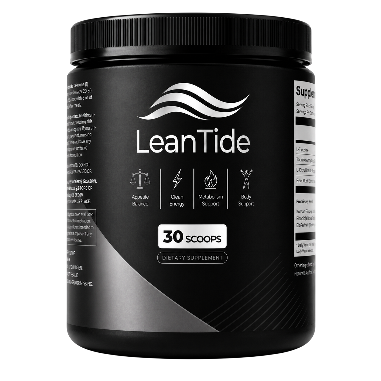 One jar of LeanTide daily matcha wellness powder